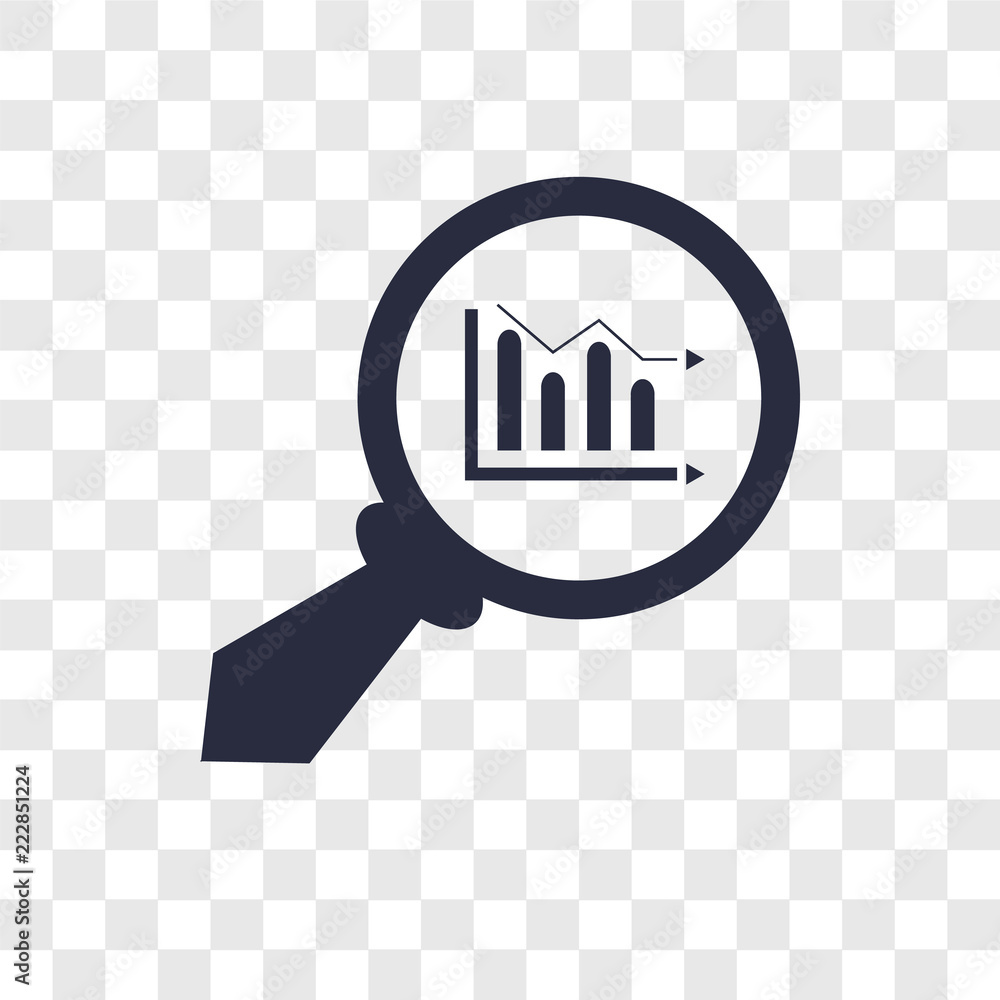 Poster analytics vector icon isolated on transparent background, analytics logo design