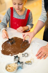 Obraz na płótnie Canvas Family baking chocolate cookies