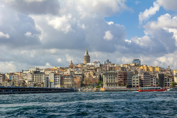 Fototapeta premium Galata Tower, Galata Bridge, Karakoy district and Golden Horn, istanbul – Turkey