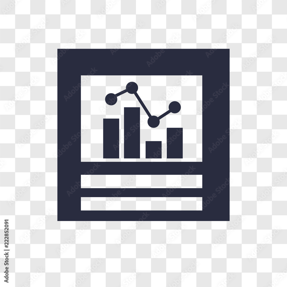 Poster analytics vector icon isolated on transparent background, analytics logo design