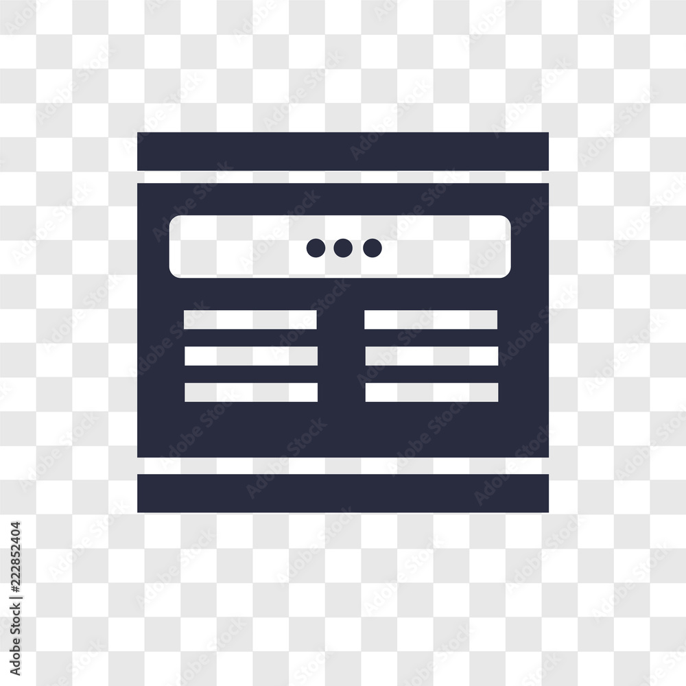 Poster browser vector icon isolated on transparent background, browser logo design
