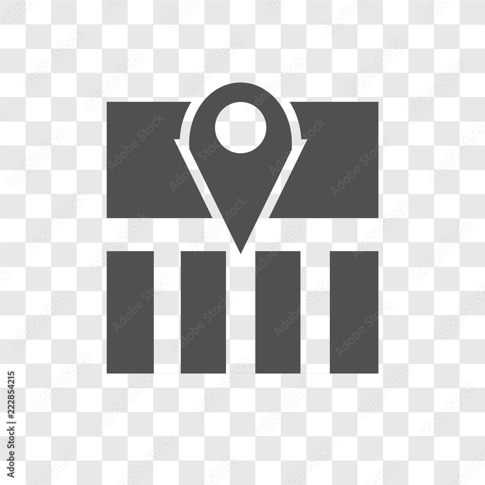 Poster map vector icon isolated on transparent background, map logo design