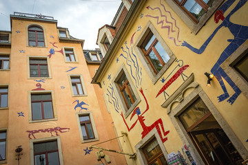 Streets of the Neustadt Neighbourhood in Dresden, Germany