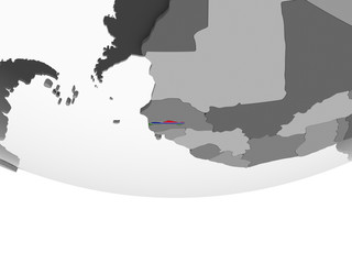 Obraz premium Gambia with flag on globe
