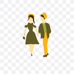 young couple icon isolated on transparent background. Simple and editable young couple icons. Modern icon vector illustration.