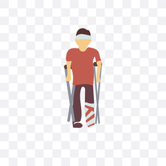 disabled man icon isolated on transparent background. Simple and editable disabled man icons. Modern icon vector illustration.