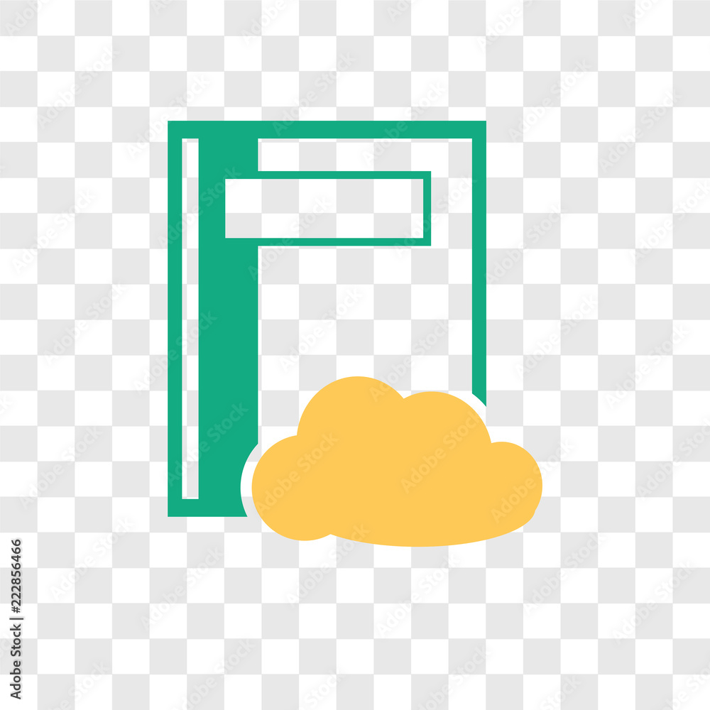 Poster notebook vector icon isolated on transparent background, notebook logo design
