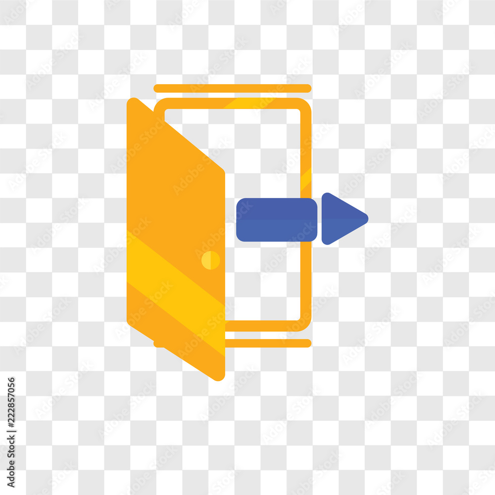 Poster exit vector icon isolated on transparent background, exit logo design