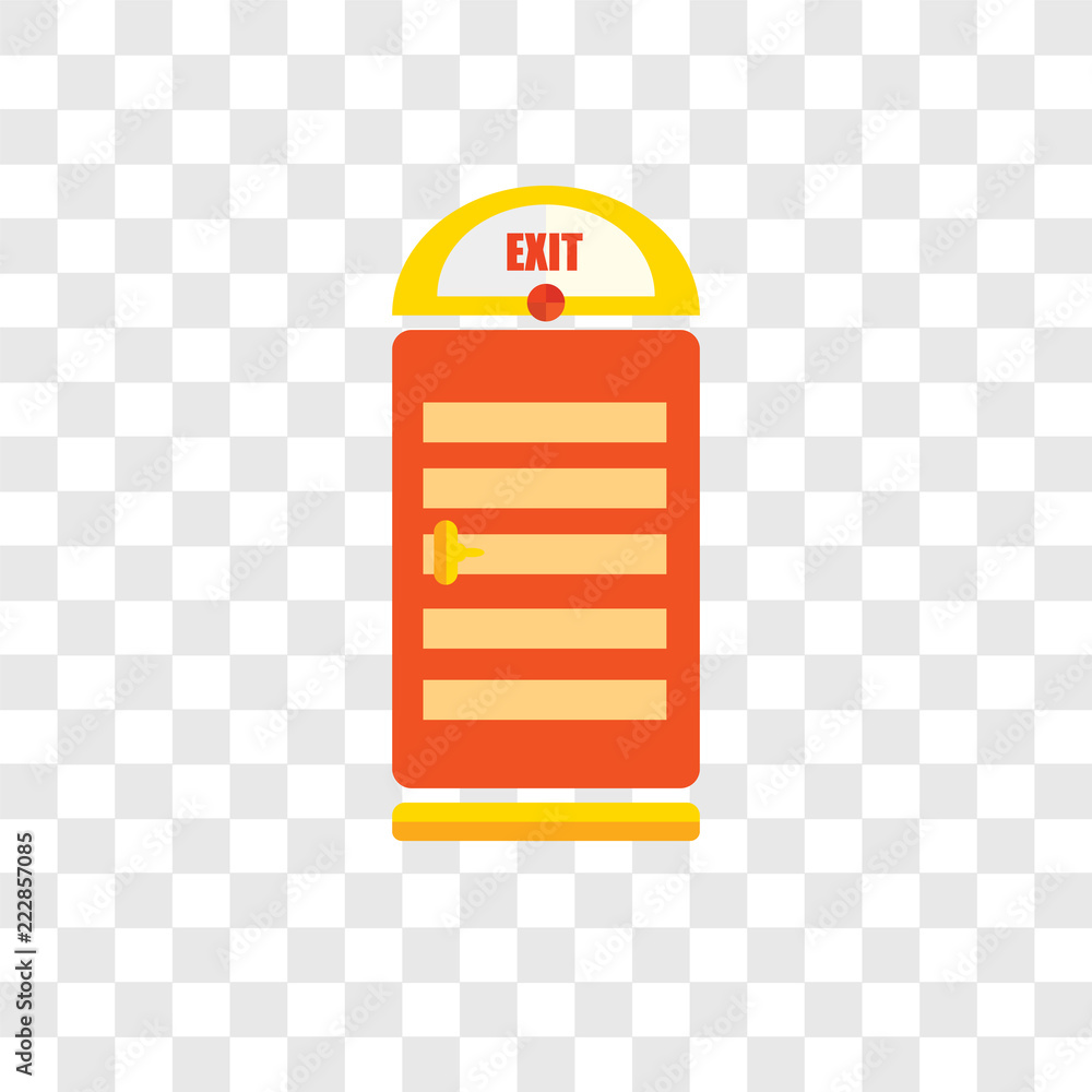 Poster exit vector icon isolated on transparent background, exit logo design