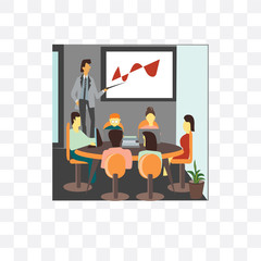 meeting in the office icon isolated on transparent background. Simple and editable meeting in the office icons. Modern icon vector illustration.