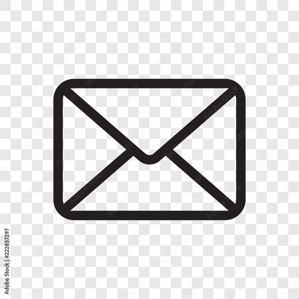 Poster email envelope icon. vector mail message symbol isolated on transparent background