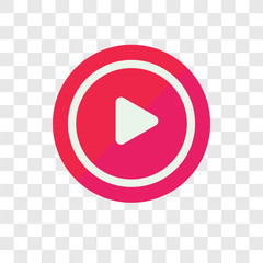 Play vector icon isolated on transparent background, Play logo design