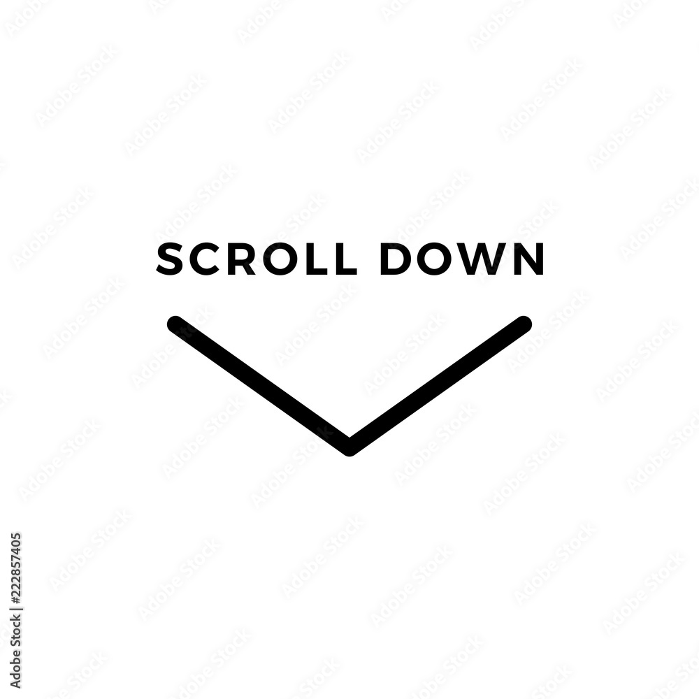Poster scroll down icon. vector scrolling sybmol for web design