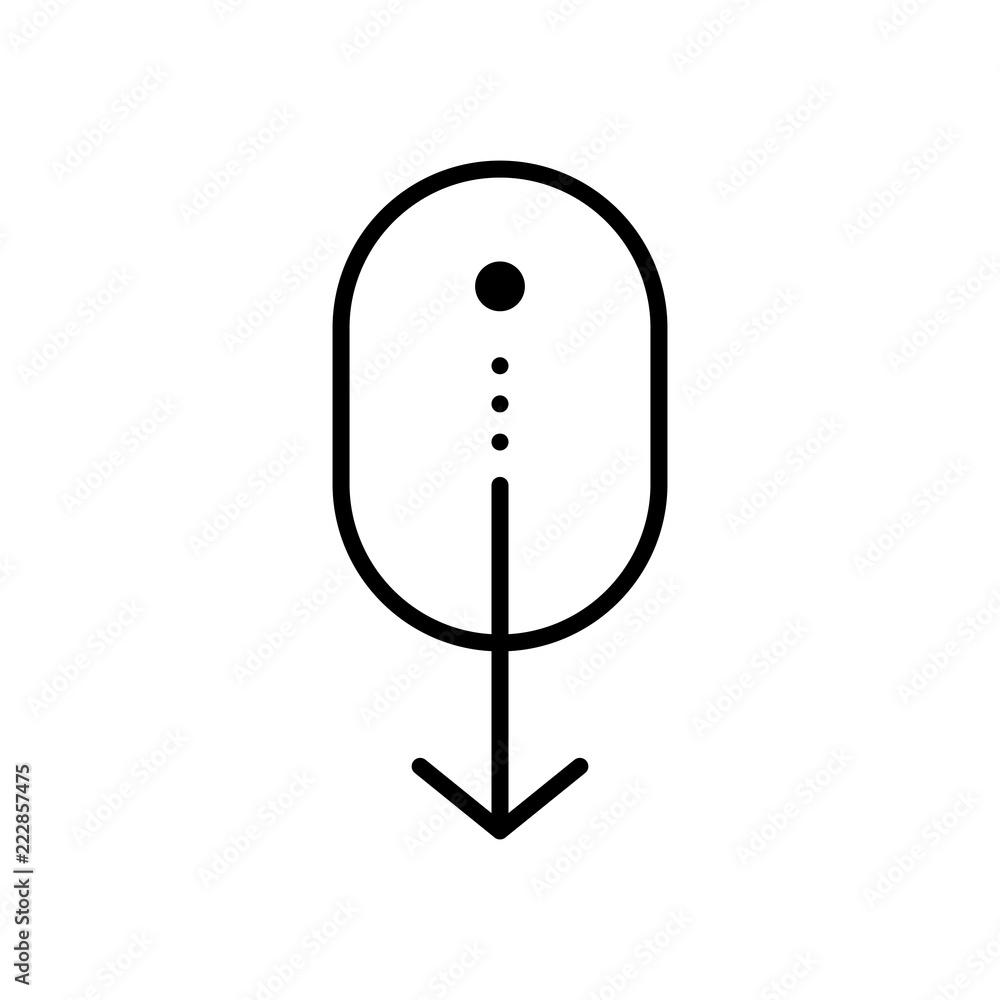 Poster scroll down icon. vector scrolling sybmol for web design