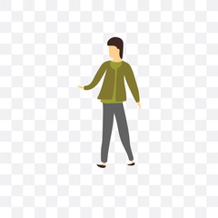 walking man icon isolated on transparent background. Simple and editable walking man icons. Modern icon vector illustration.