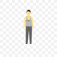 standing man icon isolated on transparent background. Simple and editable standing man icons. Modern icon vector illustration.