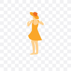 dancing girl icon isolated on transparent background. Simple and editable dancing girl icons. Modern icon vector illustration.