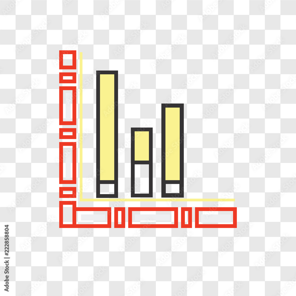 Poster bars chart vector icon isolated on transparent background, bars chart logo design