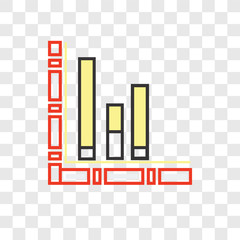 Bars chart vector icon isolated on transparent background, Bars chart logo design