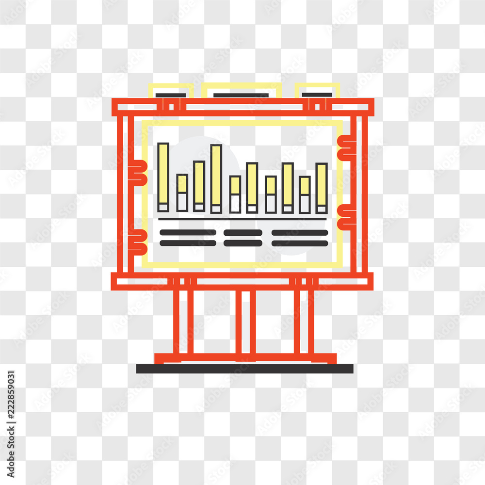 Poster bars chart vector icon isolated on transparent background, bars chart logo design