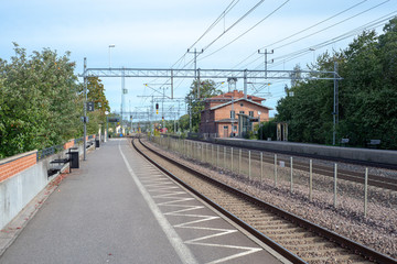 Railroad station in a small town 