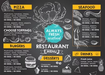 Fotobehang Restaurant cafe menu, template design. Food flyer. © oldesign