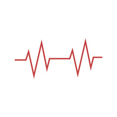 Heartbeat icon. Vector illustration, flat design.