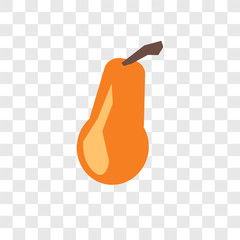 Fototapeta premium Butternut squash vector icon isolated on transparent background, Butternut squash logo design