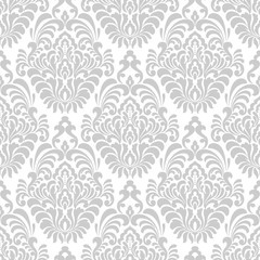 Vector damask seamless pattern background. Classical luxury old fashioned damask ornament, royal victorian seamless texture for wallpapers, textile, wrapping. Exquisite floral baroque template.