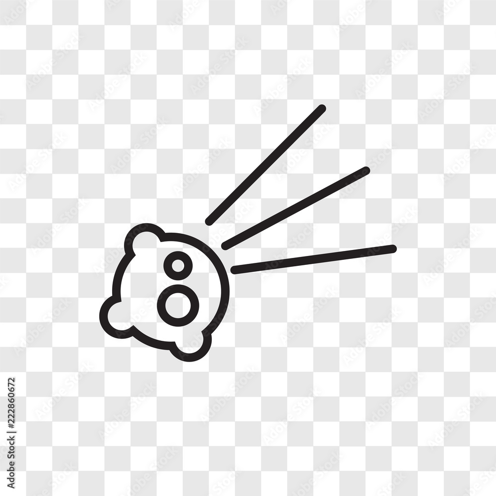 Poster meteor vector icon isolated on transparent background, meteor logo design
