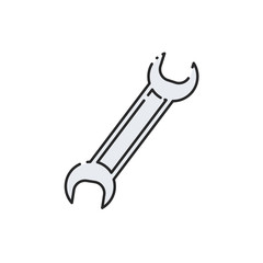 Wrench. Spanner. Flat abstract icon Vector illustration