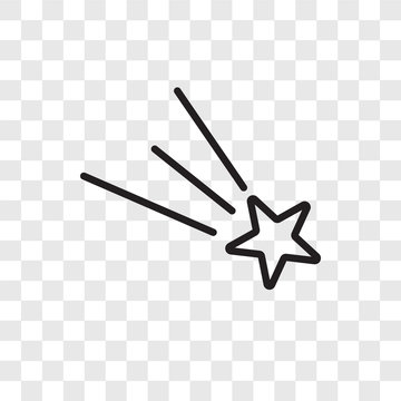 Shooting star vector icon isolated on transparent background, Shooting star logo design