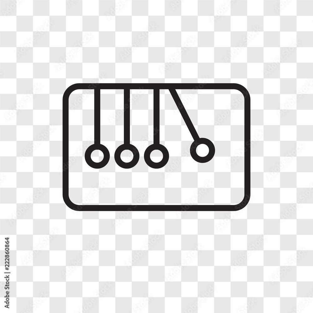 Poster newtons cradle vector icon isolated on transparent background, newtons cradle logo design