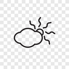 Cloudy vector icon isolated on transparent background, Cloudy logo design