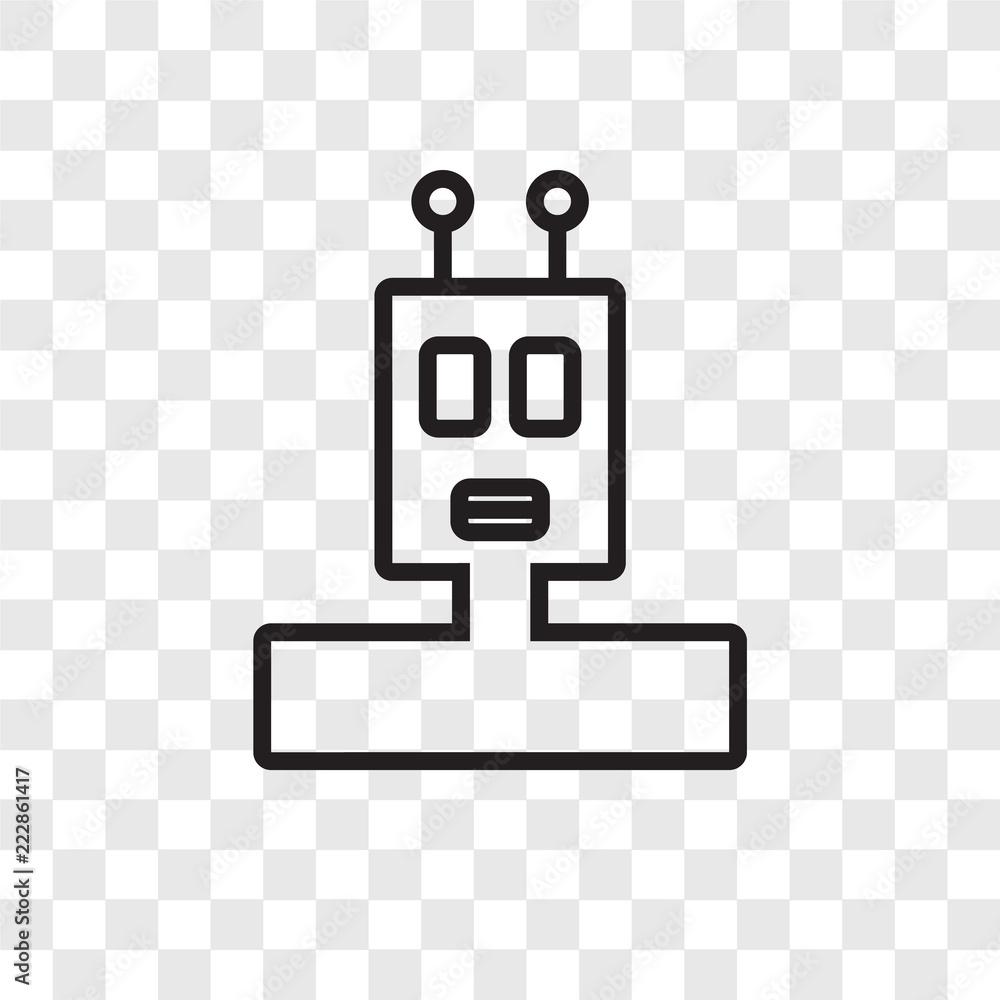 Poster robot vector icon isolated on transparent background, robot logo design