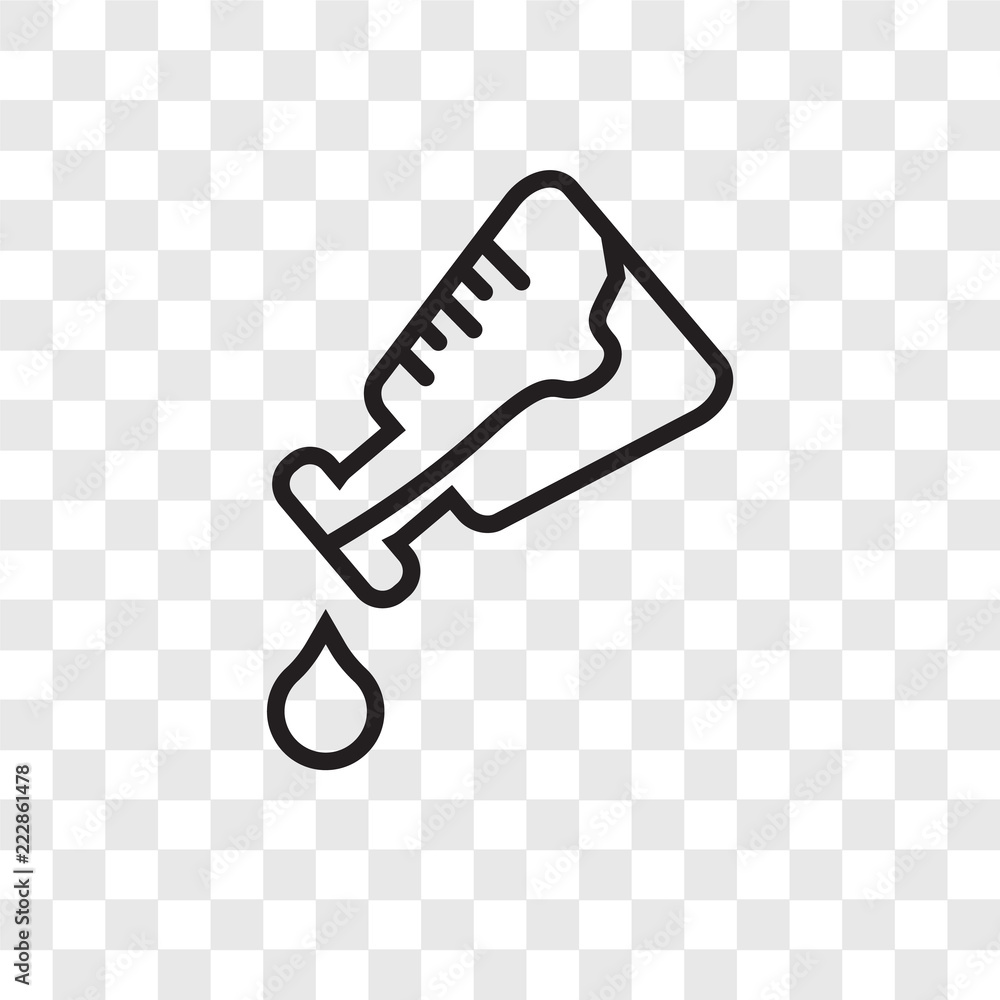 Poster flask vector icon isolated on transparent background, flask logo design