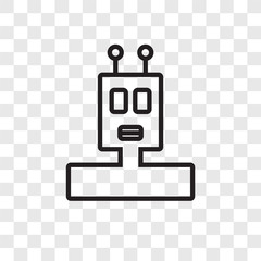 Robot vector icon isolated on transparent background, Robot logo design