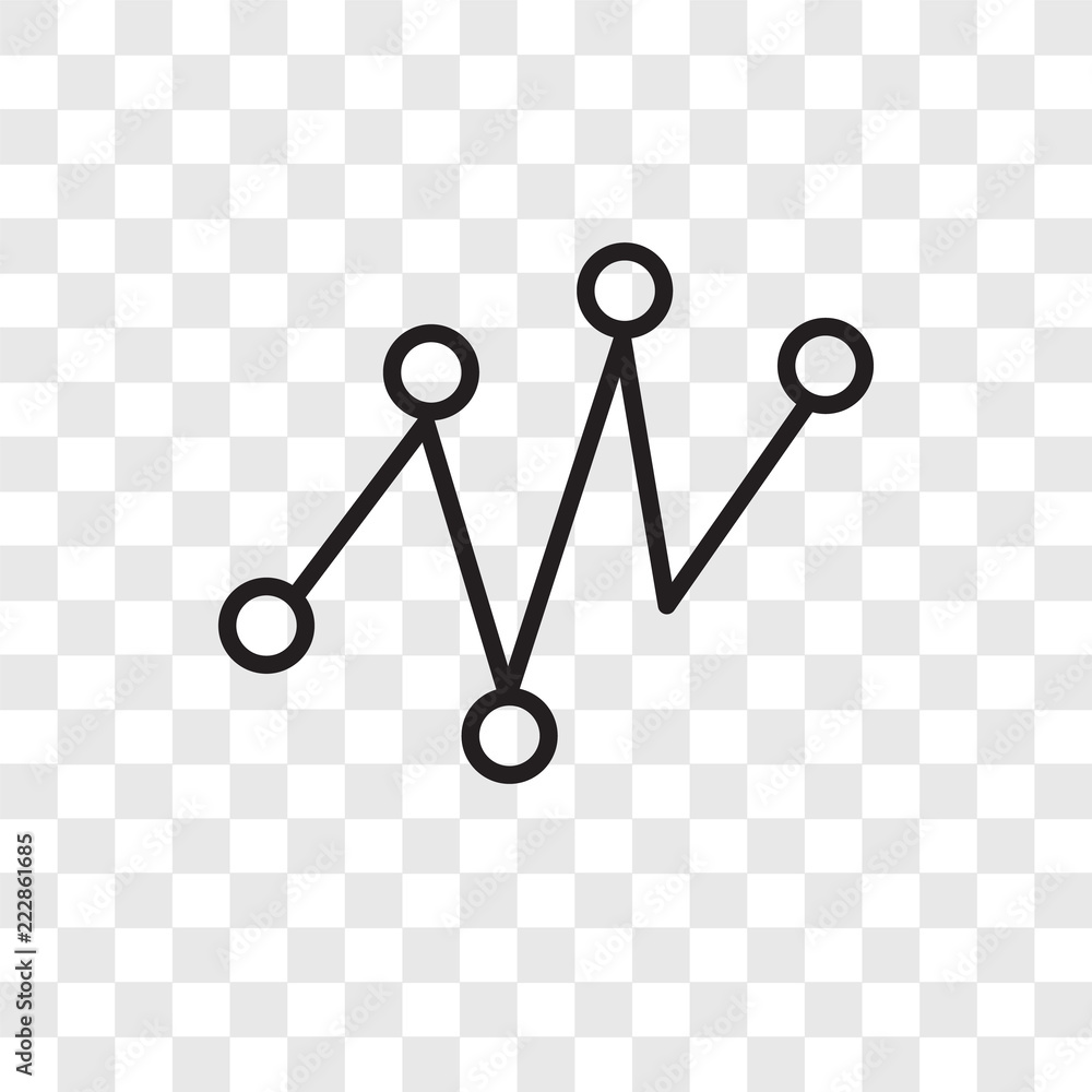 Poster line chart vector icon isolated on transparent background, line chart logo design
