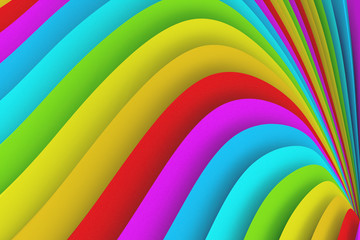 The texture of the colored surround radiating bands. 3d illustration