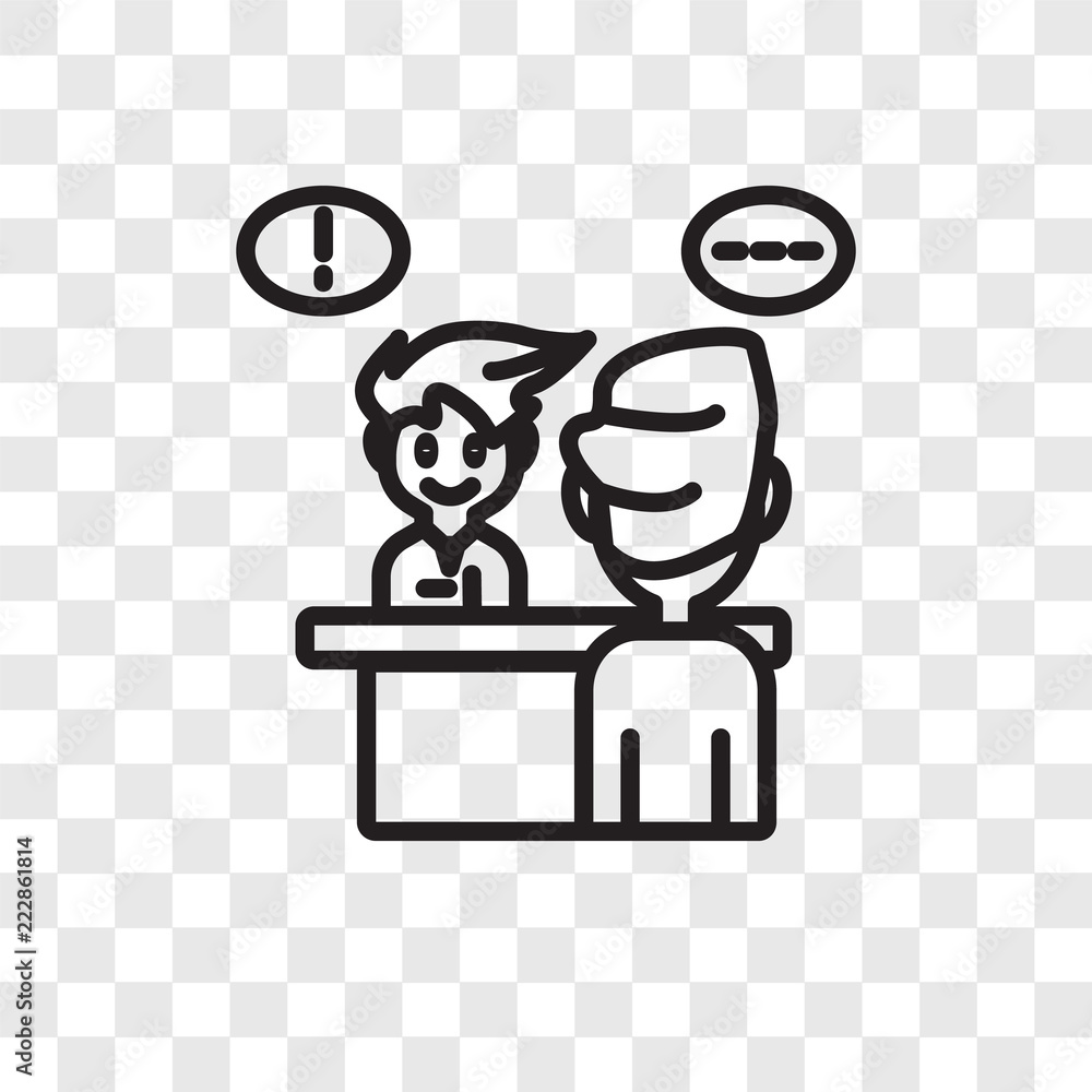 Poster interview vector icon isolated on transparent background, interview logo design