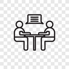 Interview vector icon isolated on transparent background, Interview logo design