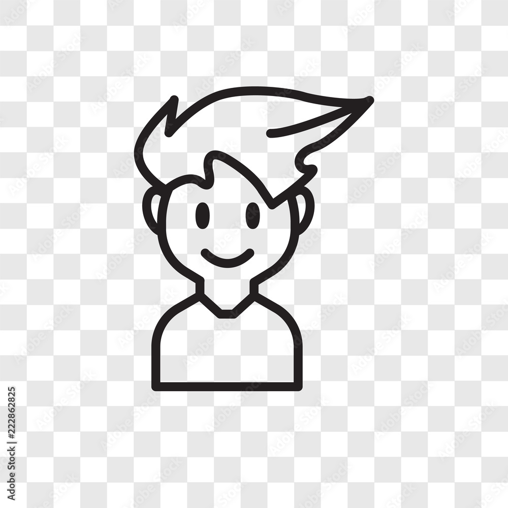 Poster man vector icon isolated on transparent background, man logo design