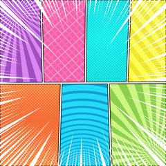 Comic book page colorful background