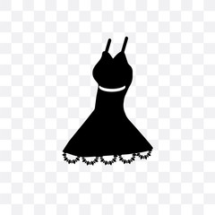 sexy feminine dress in black icon isolated on transparent background. Simple and editable sexy feminine dress in black icons. Modern icon vector illustration.