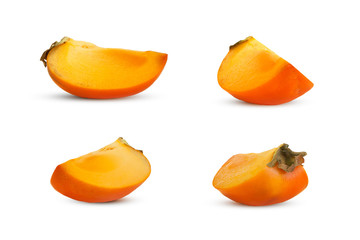 Fresh fruit persimmon isolated on white background. Creative minimalistic food concept.
