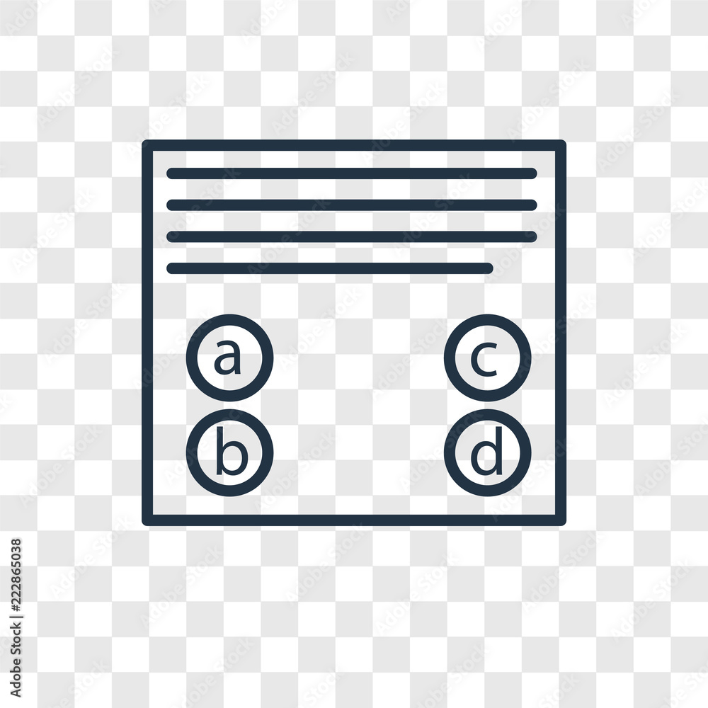 Aufkleber testing vector icon isolated on transparent background, testing logo design