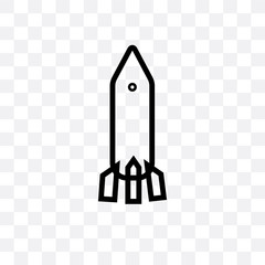 rocket vertical position icon isolated on transparent background. Simple and editable rocket vertical position icons. Modern icon vector illustration.