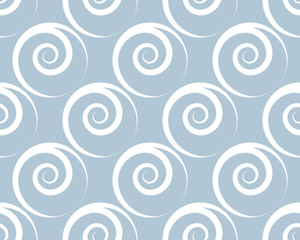 Seamless air pattern of spirals and curls. Ornament for fabrics and packaging.