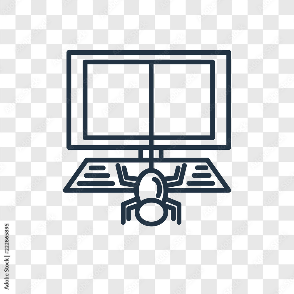 Poster web crawler vector icon isolated on transparent background, web crawler logo design