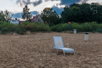 fotel do opalania na plaży, Sopot - obrazy, fototapety, plakaty